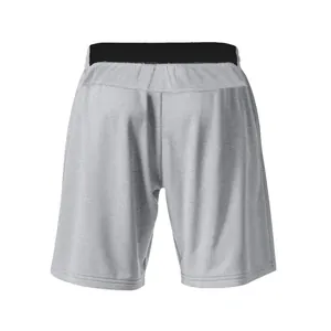 Detailed back view of men's breathable gray casual running shorts with elastic waistband