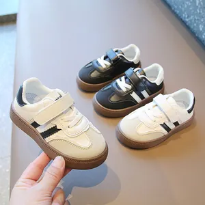 Kinder German Army Trainer Sneaker Atmungsaktiv Rutschfest Lässige Board Schuhe Retro Klettverschluss Kunstleder Kinder Sportschuhe