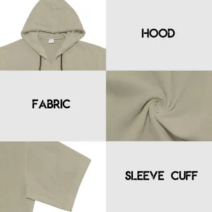 Detailansicht des Herren-Leinen-Kapuzen-T-Shirts mit Kapuze, Stofftextur und Manschette