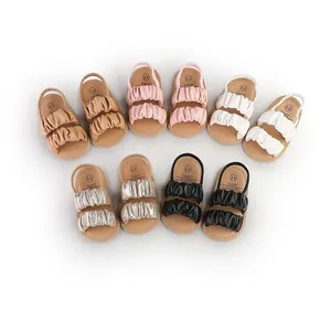 Selection of colorful soft sole baby girl summer walking sandals for infants 0-1 year old