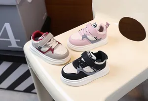 Group shot of stylish children's thick-soled sneakers in multiple colors