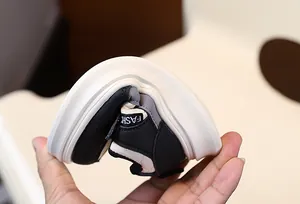 Detailed view demonstrating the exceptional flexibility and soft sole of these toddler sneakers.