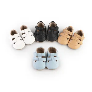 Atmungsaktive Lauflern-Sandalen aus Kunstleder in Weiß Schwarz Braun und Hellblau