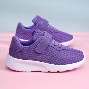 Zapatos Deportivos de Malla para Niñas Ligeros Transpirables Zapatillas de Running para Niños 6-12 Años Cierre de Velcro