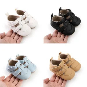 Säugling Baby Lauflernschuhe Atmungsaktiv Synthetikleder Sandalen Rutschfest Weiche Sohle Klettverschluss Schuhe Für Jungen Mädchen
