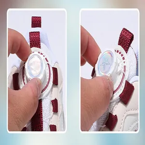 Vue détaillée du système de laçage à molette rotative sur des baskets pour enfants