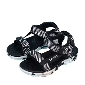 Sandalias LED para niños con rayas de cebra y correas de velcro para el verano