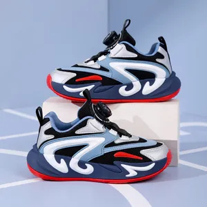 Kinder Basketballschuhe Atmungsaktives Netzgewebe Drehverschluss Jungen Mädchen Sportliche Sneakers Komfortable Sportschuhe