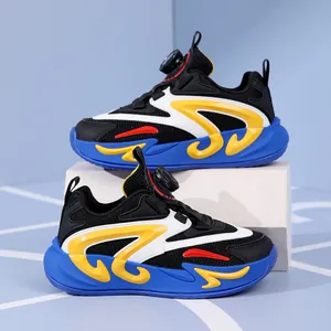 Atmungsaktive Jungen-Basketballschuhe mit Drehverschluss und Mesh-Obermaterial