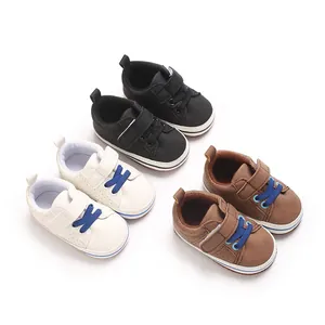 Top view showing multiple color options for infant soft-sole pre-walker baby shoes