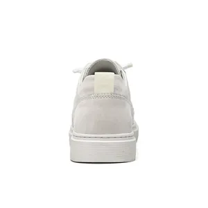 Rear view showing the heel detail and suede texture of men's slip-on casual shoe
