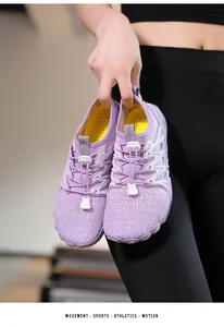 Detailed view of purple quick-dry water shoes for outdoor sports and beach activities
