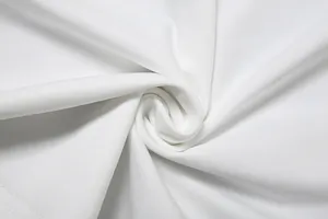 Macro view of high-quality white elastic fabric showing texture and soft folds