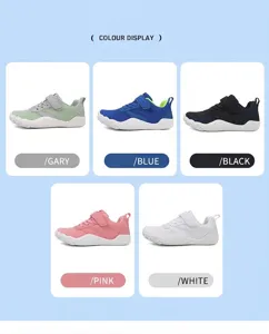 Collection of breathable barefoot five-finger kids' sneakers in multiple colors