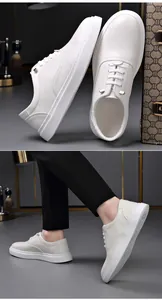 Vues détaillées de baskets compensées blanches minimalistes pour un look décontracté
