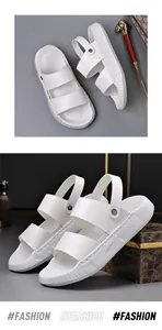 Witte herensandalen met dikke antislipzool voor een modieuze en casual zomerlook