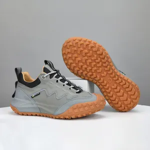 Chaussures de randonnée en cuir respirant pour hommes avec semelle en caoutchouc