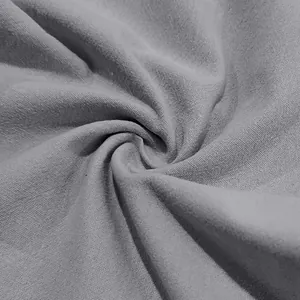 Macro view of grey breathable linen fabric texture for men's casual leisure pants