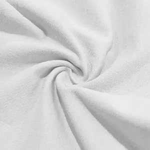 Close-up detail of white breathable linen fabric texture with a soft woven spiral pattern