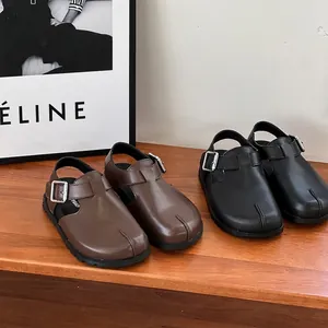 Kids Casual Birkenstock Style Sandals Boys Girls Retro Microfiber Leather Closed Toe Summer Comfort Buckle Toddler Shoes