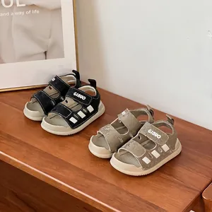 Toddler Baby Sandals For Boys Girls Soft Sole First Walkers Summer Beach Shoes Casual Microfiber Leather Hook and Loop Sandals