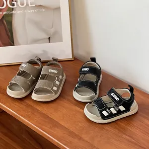 Toddler summer beach sandals with soft soles and velcro straps for boys and girls