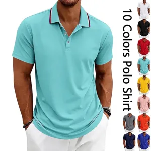 Men's casual quick-dry short-sleeve polo shirt available in ten vibrant colors for summer