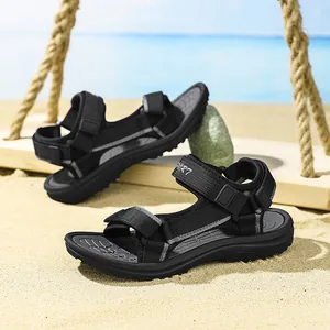 Sandalias deportivas negras para niños con suelas suaves antideslizantes para playa