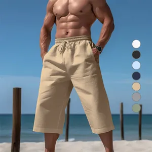 Pantalon court d'été respirant pour hommes avec cordon de serrage en plusieurs couleurs