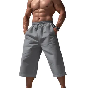 Détail du pantalon décontracté gris respirant pour hommes avec ceinture élastique à cordon