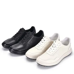 Hochwertige Herren-Freizeitschuhe aus echtem Leder in klassischem Schwarz und Weiß