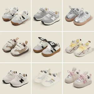 Infant Baby Toddler Walking Shoes Soft Sole German Trainer Style Non-slip Sneakers For Boys Girls Casual Board Shoes Superfiber Leather Lightweight Footwear
