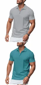 Comparaison de polos de golf pour hommes gris et sarcelle, respirants et à séchage rapide.