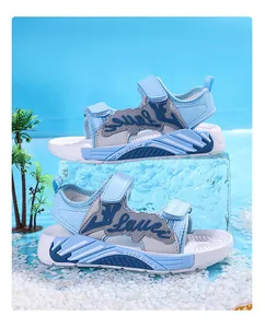 Sandales de sport bleues élégantes pour garçons avec velcro sur bloc de glace d'été