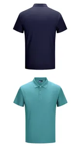 Vue avant et arrière de polos unisexes respirants à séchage rapide en deux couleurs