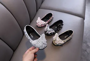Scarpe piatte principessa con strass scintillanti per bambina e farfalla