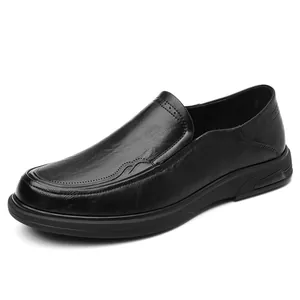 Mocassins classiques en cuir noir pour hommes style business décontracté confortable