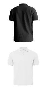 Men's heavy jacquard polo shirt with textured chevron pattern in black and white colors.