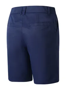 Rückansicht von Herren-Shorts in Navy-Blau mit Paspeltaschen und Gummibund