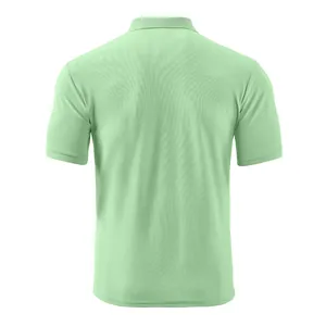 Vue de dos d'un polo à manches courtes vert menthe respirant pour homme style été