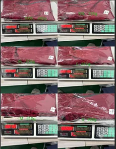Detailed weight display for men's red athletic basketball shorts across sizes S to XXXL