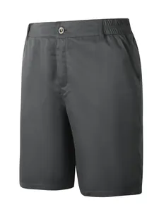 Detailansicht der anthrazitfarbenen Herren-Sommerfreizeit-Sportshorts mit Gummizug