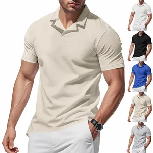 Vue détaillée du polo pour homme en maille gaufrée en plusieurs couleurs pour l'été.