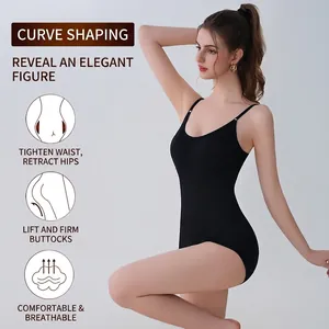 Body sculptant pour femme avec coussinets pour le contrôle du ventre et l'effet lifting