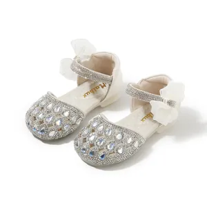 Scarpe da passeggio principessa in cristallo per bambine con fiocco