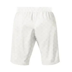Pantalones cortos de jacquard a cuadros blancos para hombre, ajuste holgado y cómodo.