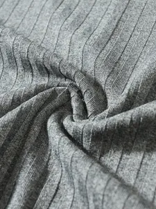 Close-up macro detail of gray ribbed knit fabric texture for men's vest