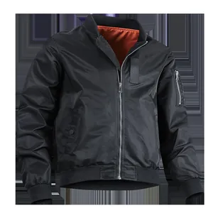 Chaqueta Bomber para Hombre Estilo Piloto Cuello Alto Poliéster Casual Workwear Abrigo Cortavientos para Hombre