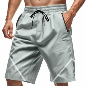 Pantaloncini sportivi da uomo premium stile americano in grigio chiaro con strisce