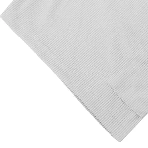 Detailed macro shot of white ribbed corduroy fabric texture for men's casual cargo shorts